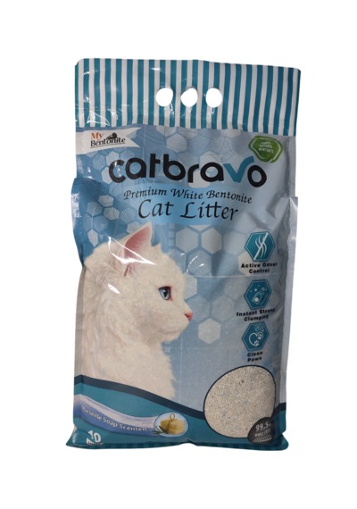 Catbravo Doğal Bentonite- Süper Topaklanan Marsilya Sabun Kokulu Kedi Kumu 10 Lt