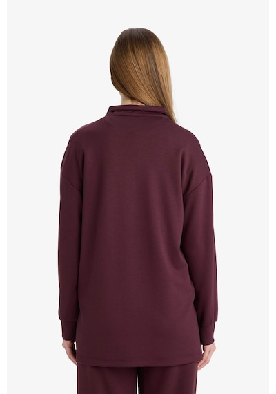 Defacto Regular Fit Fermuarlı Yaka Uzun Kollu Tunik F5771ax26spbr475 Bordo-br475
