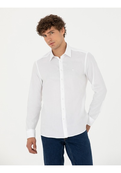 Pierre Cardin Erkek Beyaz Gömlek Basic 50277645-vr013 Beyaz