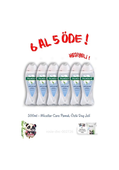 Palmolive Pamuk Özlü Duş Jeli 6 x 500 ML + Rosie Pamuk