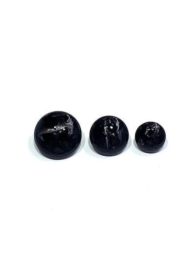 Soyut Desenli Bombeli Kaban Düğmesi / Siyah / 2.7 Cm / 6 Adet / F30