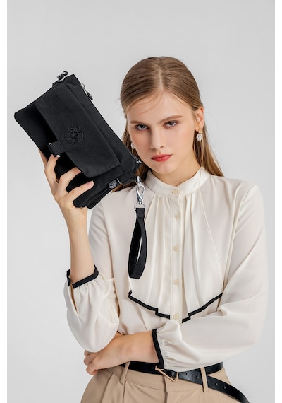 Smart Bags Günlük Minik Boy Su Geçirmez Krınkıl Kumaş Kadın Telefon Ve Postacı Çantası Puantiye Siyah