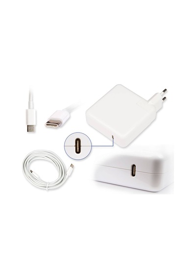 Apple Uyumlu MacBook 87w Max. Usbpd Type-c Şarj Adaptör Retro
