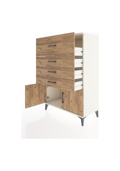 Hyperion Dolap 4 Çekmeceli 2 Kapaklı 88x44x134 Aytaşı-çam Aytaşı