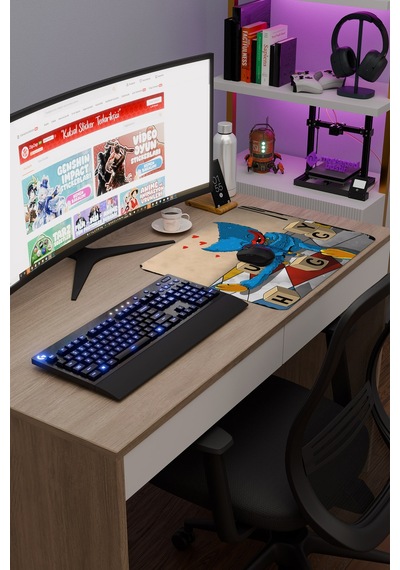 Poppy Playtime Kaymaz Dikişli Kauçuk Oyuncu Mousepad V4 - 48x40 Xl Gaming Mouse Pad Fare Altlığı