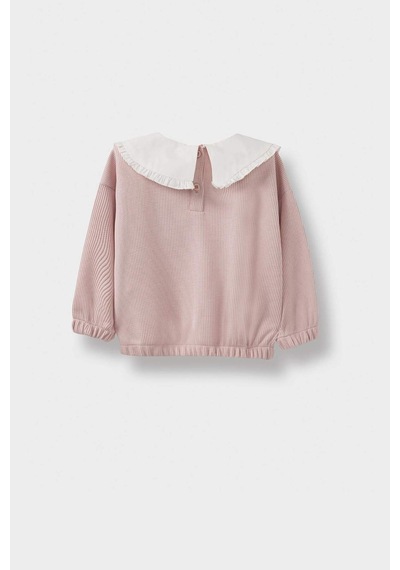Defacto Kız Bebek Standart Fit Büyük Yaka Baskılı Sweatshirt G1773a525aupr345 Mor