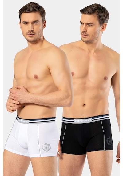 Cacharel Erkek 2'li Baskili Boxer 1323/beyaz-siyah Beyaz - Siyah