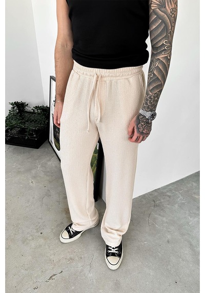 Bej Sandy Comfort Baggy Pantolon Bej