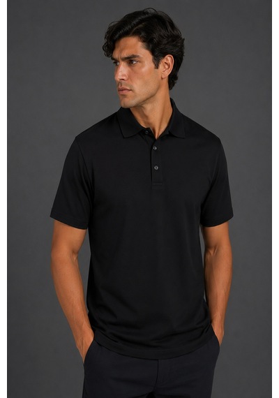 Bisse Siyah Polo Yaka T-shirt Ts26y26106 D-90