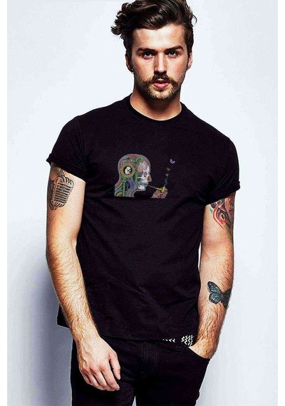 Soen Cognitive Rasta Lion Baskılı Siyah Erkek Tshirt