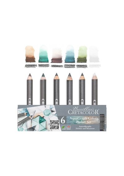 Cretacolor Aquagraph Sulandırılabilir Çizim Seti 6'lı Metal Kutu