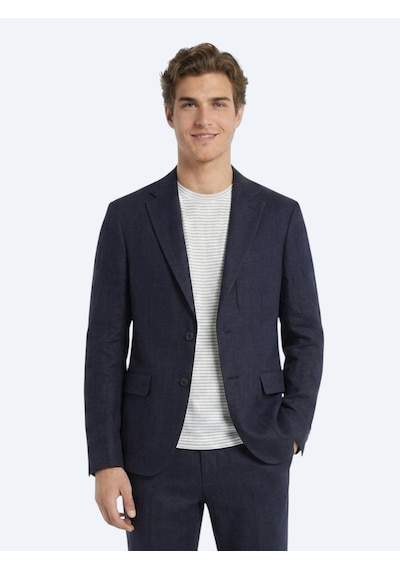 Kip Lacivert Comfort Fit %100 Keten Takım Elbise