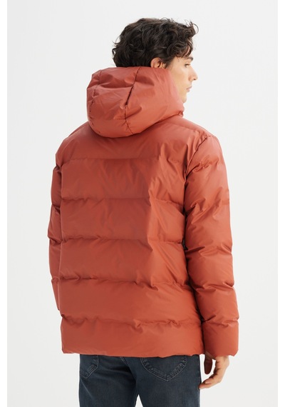 Lee Regular Fit Kapüşonlu Cepli Şişme Puffer Mont L2520263220 Kiremit