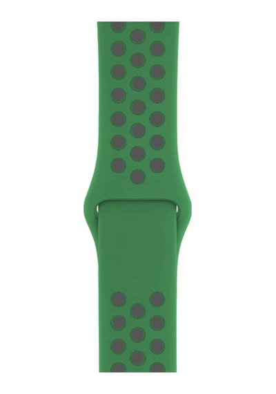 Apple Uyumlu  Watch 38 40 Mm Silikon Kayış Koyu Yeşil / Gri