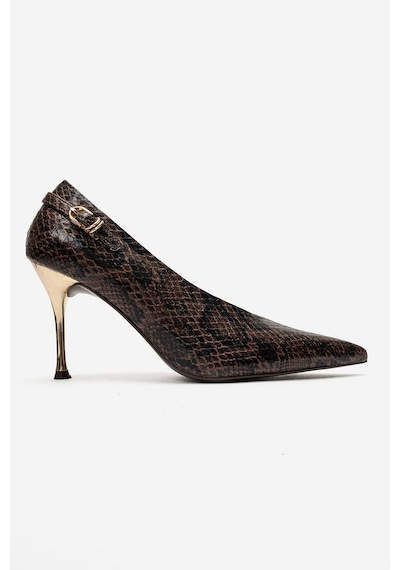 Luvi Shoes Polly Kahverengi Multi Kadın Topuklu Ayakkabı