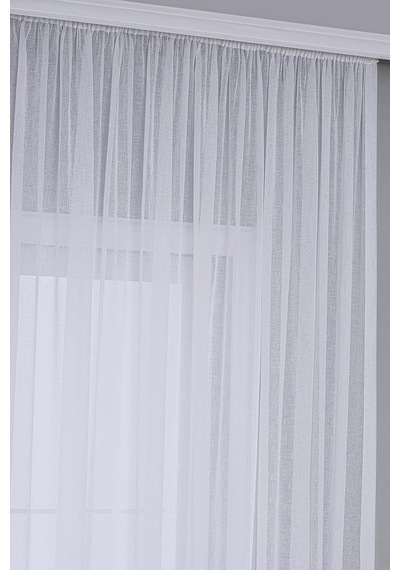 Gauze Fabric Design Keten Plus Tül Perde Optik Beyaz, 200 X 260 Diğer