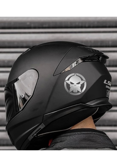 Punisher İnfazcı Kurukafa Yıldız Sticker - Araba Oto Motosiklet Cam Sticker - 00063 20x20 Cm