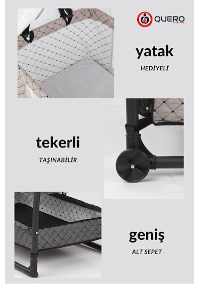 Quero Diva Anne Yanı Sallanır Beşik 0-18 Ay Füme