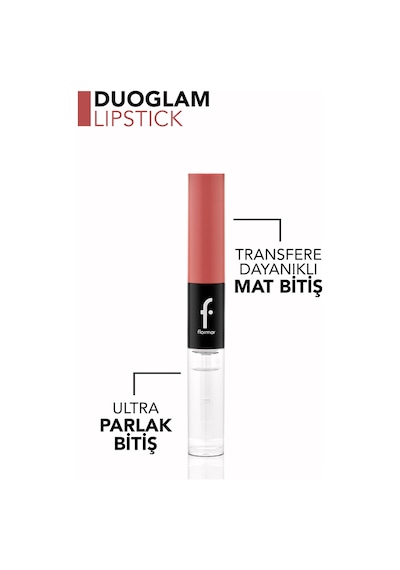 Flormar Duoglam Yüksek Pigmentli Kremsi Likit Ruj & Ultra Kalıcı Dudak Parlatıcısı 003 Vintage Rose
