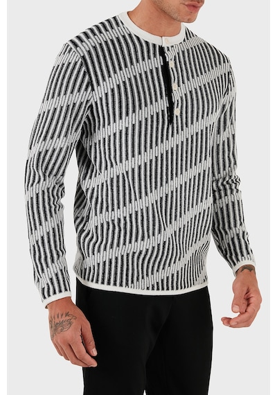 Emporio Armani Erkek Kazak Em003517 Af19553 Fc005 Siyah-beyaz Siyah-beyaz