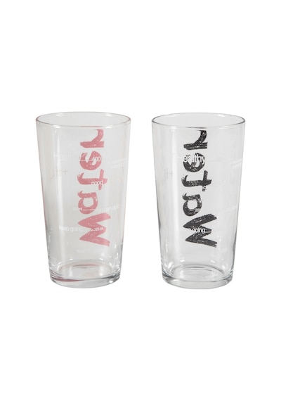 Mudo Home Water Bardak 570 Ml 2'li Set -siyah&pembe Çok Renkli