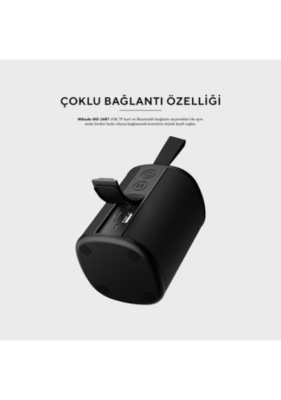Mikado Md-26bt Nexus Siyah 6w 1200mah Usb-tf-tws-ıpx6 Bluetooth