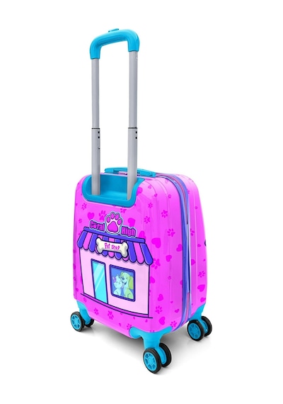 Coral High Kids Kedi Köpek Desenli Çocuk Valizi 16776 Pembe - Mavi