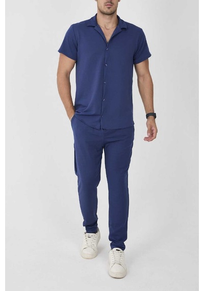 Mcz Giyim Lacivert Renk Krep Kumaş Slim Fit Erkek Pantolon - Gömlek Alt Üst Takım