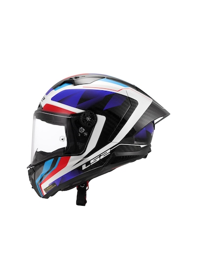 Ls2 Thunder Karbon Gp Aero Raute Kapalı Kask Mavi - Kırmızı
