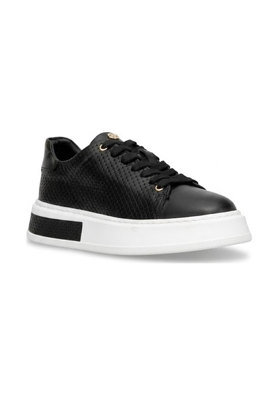 John Richardo 24408 Erkek Hakiki Deri Klasik Sneaker Siyah Siyah