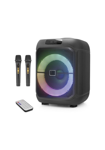 Büro Ev Ofis si İçin Uk Fm Radyo 20w Rgb Işıklı Çift Karaoke Mikrofonlu Bt Hoparlör