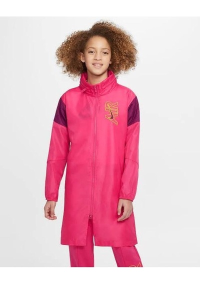 Nike Air Dokuma Kapüşonlu Genç Çocuk Ceketi Pembe