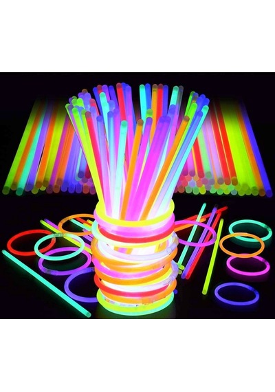 300 Pcs Neon Stick Glow Stick 300 Adet Neon Işık Fosforlu Bileklik Kolye Fosforlu Işık Renkli Glow