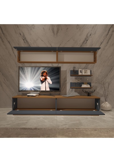 Decoraktiv Eko 5b Mdf Std Tv Ünitesi Tv Sehpası Ceviz - Antrasit