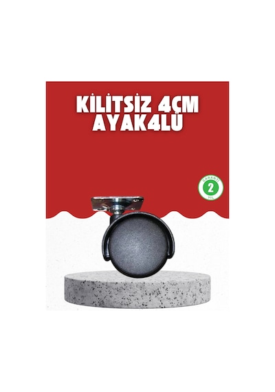 Mey İthalat 4 Cm Kilitsiz Tekerlek Ayak Seti Zemin Koruyucu Diğer