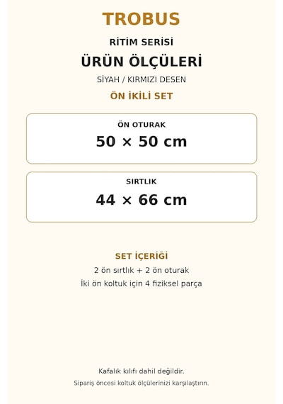 Trobus Ritim Opel Astra 2011-2015 Baby Face Ön İkili Koltuk Minderi Siyah Kırmızı Desen