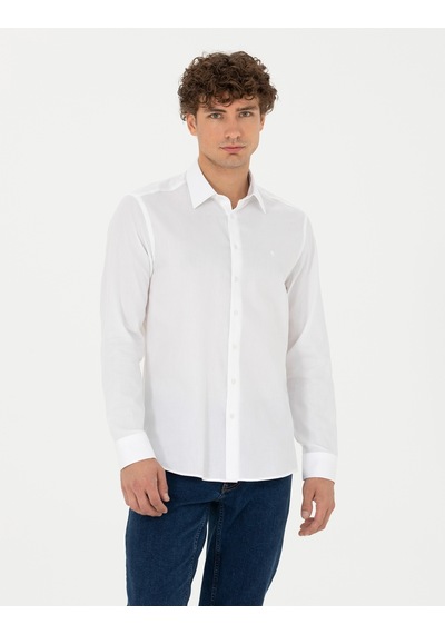 Pierre Cardin Erkek Beyaz Gömlek Basic 50277645-vr013 Beyaz