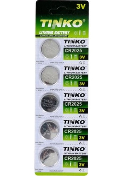 Tinko CR2025 3V Lityum Düğme Pil 5'li