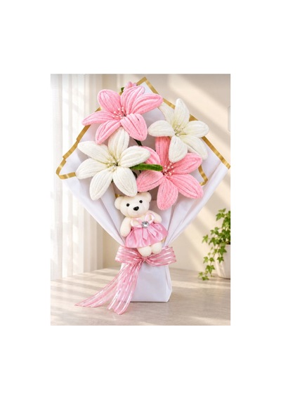 Pembe Beyaz Buket Pembe - 935394071 Pembe