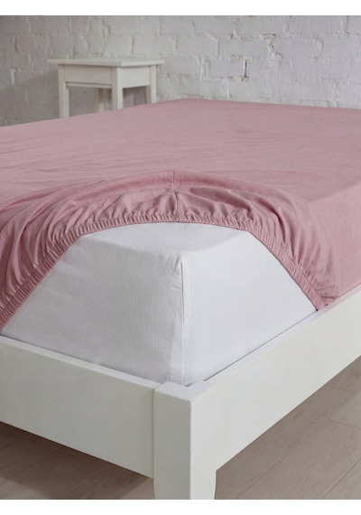 Tek Kişilik Pamuklu Lastikli Çarşaf, Ranforce Tek Kişilik Fitted Çarşaf 100x200+20 Cm Açık Pembe