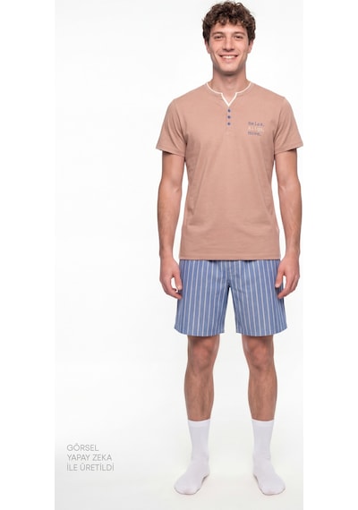 Penti Erkek Renkli Desert Sand Pijama Takımı
