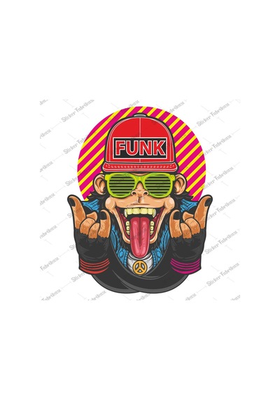 Maymun Rap Pank Sticker 00263