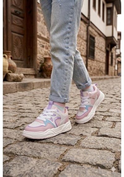 Fort Jacop Cool Anatomik Rahat Hafif Sneaker Kız Çocuk Ayakkabı Beyaz-pudra