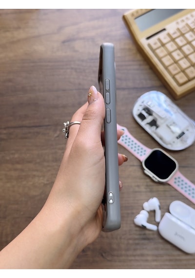 Redmi Note 14 Pro 5g Uyumlu Premium Deri Dokulu Darbelere Karşı Dayanıklı Nazal Silikon Kılıf Gri
