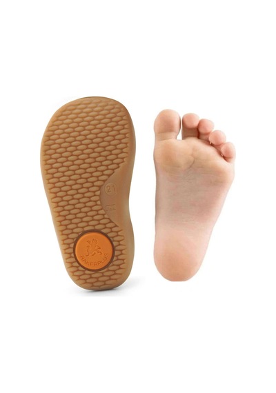 Rakerplus Bob Hakiki Deri Kum Krem Barefoot Cırtlı Lastikli Bebek Sneaker Ayakkabı Kum