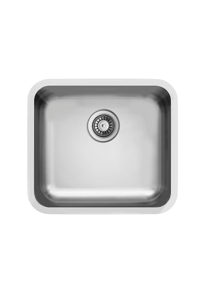 Ukinox Çelik Eviye D 450 Eco / R75 Dekorlu Tek Gözlü Çelik Pres Eviye