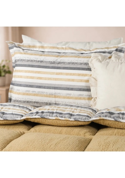 Sherpa Comforter Çift Kişilik Uyku Seti - Kapiçino