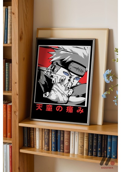 Naruto Pain Poster, Siyah Çerçeveli Duvar Tablosu - Anime Severlere Özel Hediye