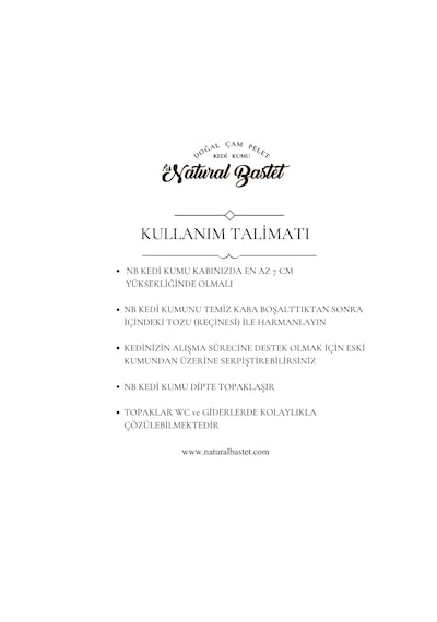 Natural Bastet Topaklanan Çam Pelet Kedi Kumu 10 Litre