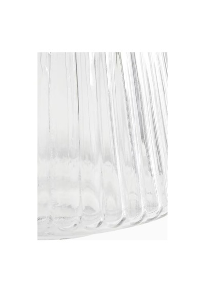Crate & Barrel Ribbed Clear Glass Christmas Trees Set 3 Modern Cam Ağaçlar Yılbaşı Dekorları Şeffaf